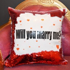 Will You Marry Me Sequin Cushion Magic Reveal Mermaid | VALENTINES DAY GIFT   222819340494